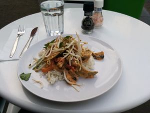 red curry with rice at DopHert in Amsterdam