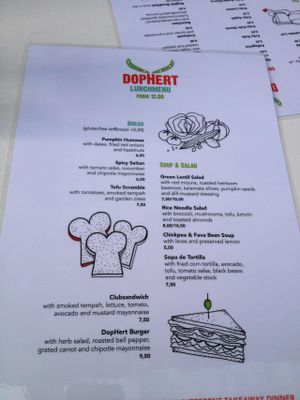 English Menu at DopHert in Amsterdam