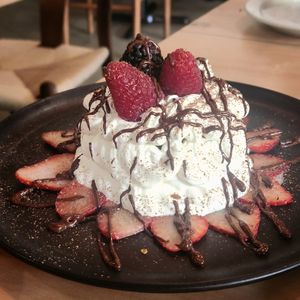 Tres leches cake at Soli Grill in Evanston