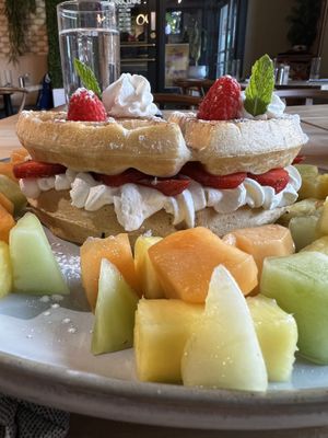 Wafflessss for brunch   at Soli Grill in Evanston