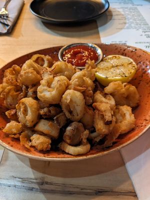Hearts of palm calamari #Veganuary at Soli Grill in Evanston