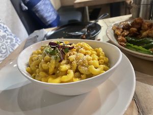 Vegan Mac  at Soli Grill in Evanston