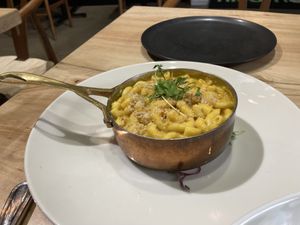 Kids menu Mac n cheese  at Soli Grill in Evanston