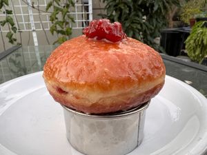 Seedless Raspberry Filled with Glaze at Donut Flyer in San Diego