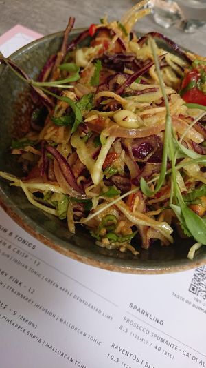 Ginger salad at Lahpet in London