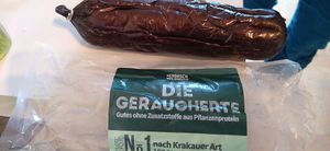 Incredible smoked salami Krakau style at Die Kichererbse in Stuttgart