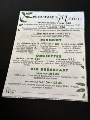 Breakfast menu  at Rivaiv Cafe - Maybe closed in Apia