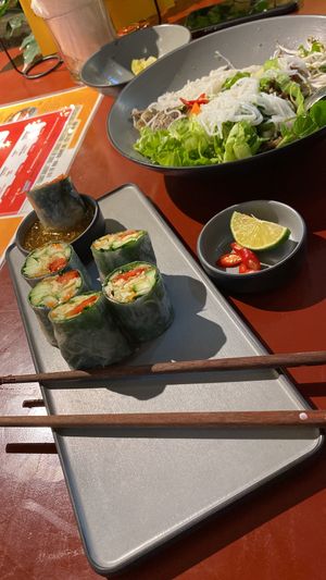 Vegan spring rolls  at Xoài Đu in Hanoi