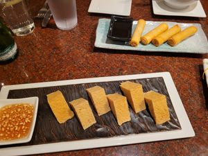 Veg spring rolls and fried tofu at Debary Thai Restaurant  in Debary