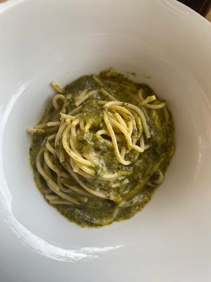 Spaghetti with "seasonal vegetables" at Mottino Garda in Garda