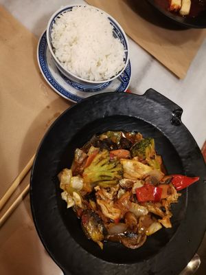 Vegetables in shechuan pepper sauce at Fu Asian Bistro in Crete