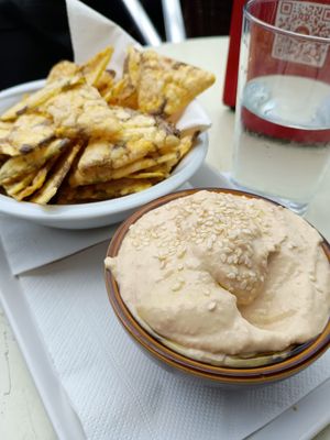 Buonissimo hummus! at Caffè Rosso in Venice