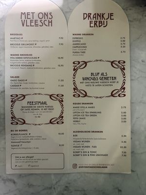 Menu card   at De Vegetarische Slager Shop in Rotterdam