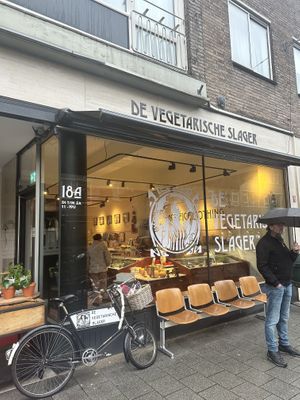 Their shop, completely vegetarian  at De Vegetarische Slager Shop in Rotterdam