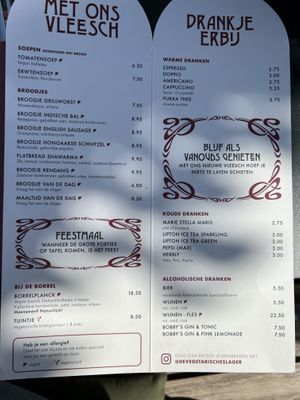 Menu  at De Vegetarische Slager Shop in Rotterdam