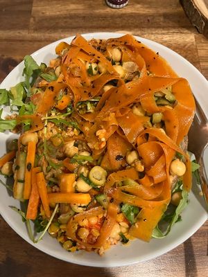 Very delicious vegan potato with vegan Lax (carots)   at Kartoffelkogge in Rostock