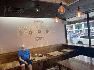Seating inside at Gramercy Bagels in New York City