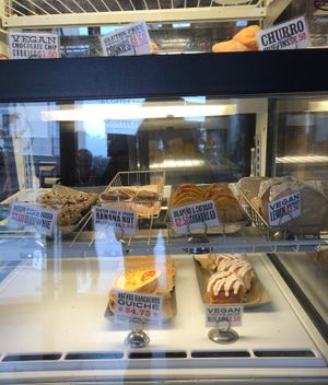 Multiple clearly marked Vegan Pastries :) at Coffee Fox in Savannah