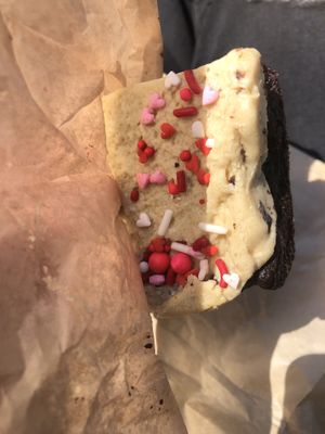 Vegan Cookie Dough Brownie #Veganuary at Coffee Fox in Savannah