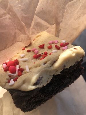 Vegan Cookie Dough Brownie #Veganuary at Coffee Fox in Savannah