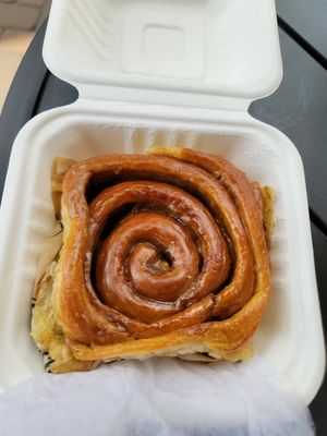 Vegan maple cinnamon roll at Coffee Fox in Savannah
