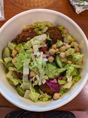 Falafel bowl at Agapé Mediterranean in Plain City