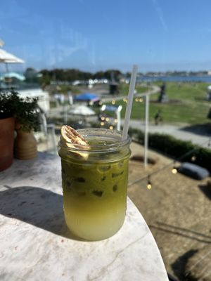 Matcha passionfruit lemonade was good!  at Malibu Farm in San Diego
