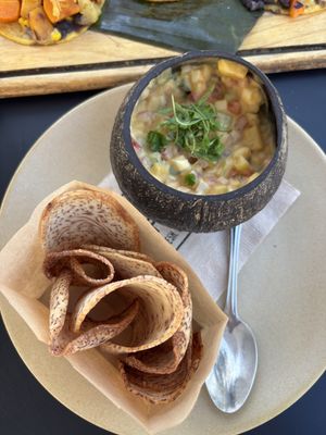 Coconut ceviche   at Malibu Farm in San Diego