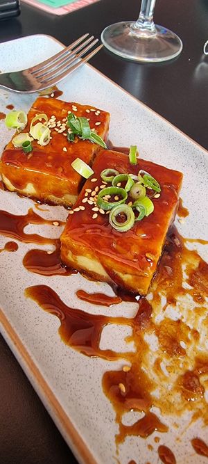Sticky tofu at Maew Maew in Terrigal