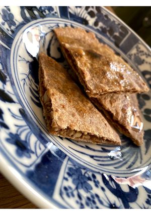 Vegan & Vegetarian Paratha.  Spicey stuffed wholemeal bread. at Koyasan Space in Wakayama