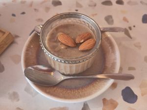 Almond pudding at The Hummus Connection  in Nuremberg