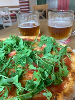 Vegan Pizza:) at Pizzeria Liberta in Cesky Krumlov