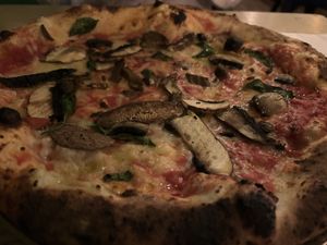Vegan mushroom truffle special   at Pizza Social in Harrogate