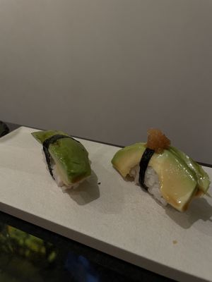 Avocado sushi 2 ways 🤤   at sushi bar fish 4 u in Tokyo