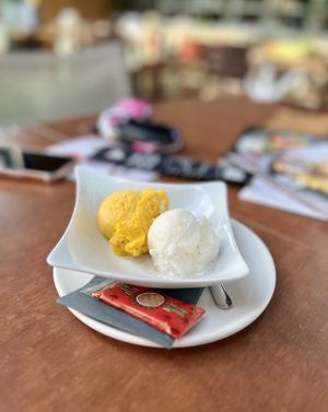 Lemon & Mango sorbet  #Veganuary at ALEX in Frankfurt