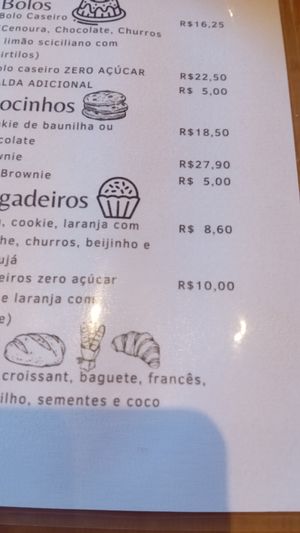 Menu at Riná Vegano e sem glúten in Sao Paulo