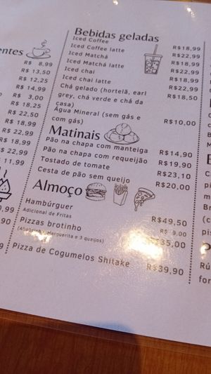 Menu at Riná Vegano e sem glúten in Sao Paulo
