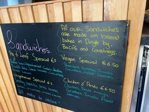Vegan special sandwich on menu at Pig & Leaf  in Dingle