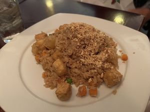 Pineapple fried rice with tofu  at Bamboo House in Frenchtown