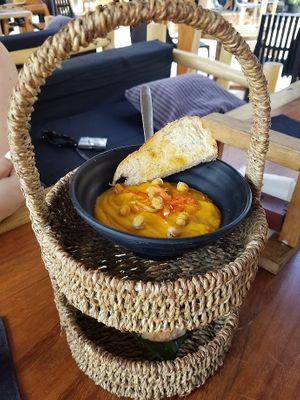 Pumpkin Hummus at Praia Amador in Panama City