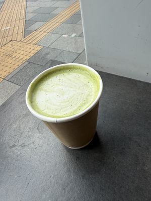 Soymilk Matcha Latte  at Forest Stand Sengakuji in Tokyo