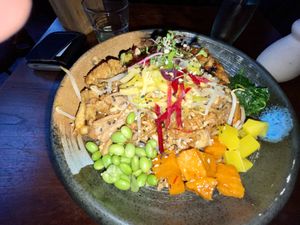 Bowl with rice and fied vegtables etc.  at Cham  in Hamburg
