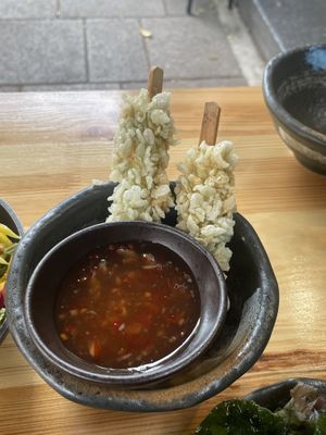 fried shrimp  at Cham  in Hamburg