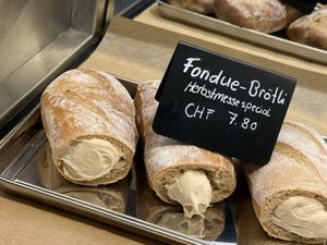 fondue bread  at Bakery Bakery - Basel SBB in Basel