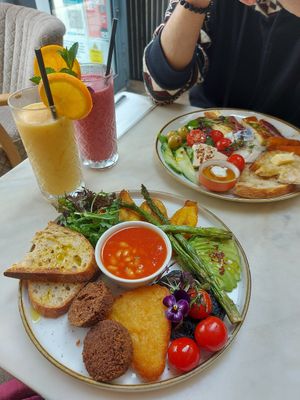 the second plate isn't vegan! at Lumi in North West London