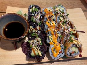Sushi Mix black Rolls at Chay Vegan Göttingen in Gottingen
