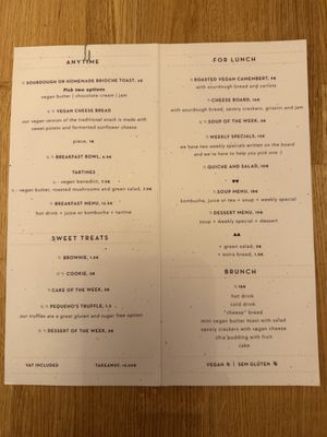 Menu #Veganuary at Pequeno Café e Bistrô - Príncipe Real in Lisbon