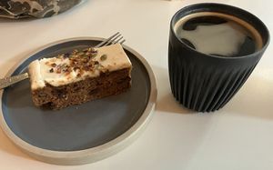 Vegan Carrot Cake and Americano   at Cinema Café & Bar in London