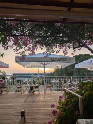 Sunset views  at Aqua Marina Taverna in Kefalonia