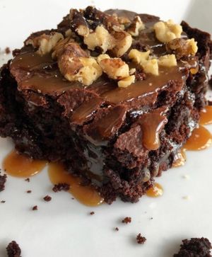 Brownie with Chocolate Sauce & Nuts! at Cinnaholic in Stafford